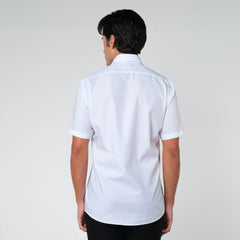 OLYMP LUXOR Shirt เสื้อเชิ้ตสีขาว แต่งปก ทรงหลวม ใส่สบาย รีดง่าย