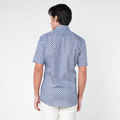 OLYMP LUXOR Shirt เสื้อเชิ้ตสีกรมท่า พิมพ์ลาย ใส่สบาย รีดง่าย