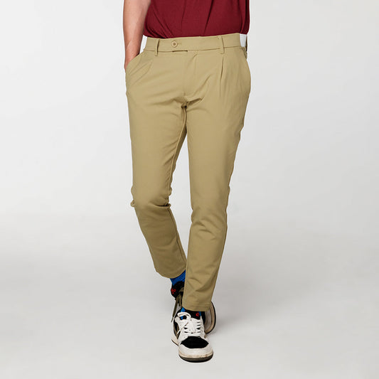 era-won กางเกงขายาว เอวยางยืด รุ่น GOLF FABRIC PANTS (065V8) สี Dark Beige