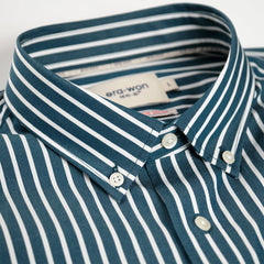 era-won เสื้อเชิ้ต ทรงปกติ รุ่น Dress Shirt Striped สี Sea florence (Blue Bird) ลายน้ำเงิน