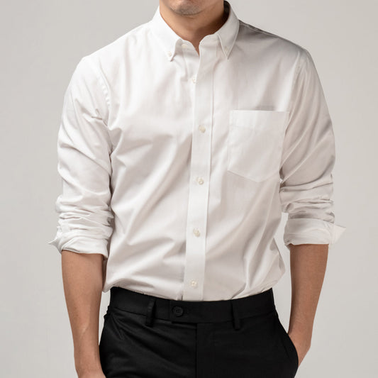 era-won Premium Quality เสื้อเชิ้ต ทรงปกติ Ultrafine Dress Shirt แขนยาว สี Double White (ป้ายใหม่)