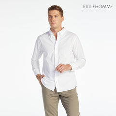 ELLE HOMME | เสื้อเชิ้ตแขนยาว คอปกเชิ้ต ทรง REGULAR สีขาว | W8B675