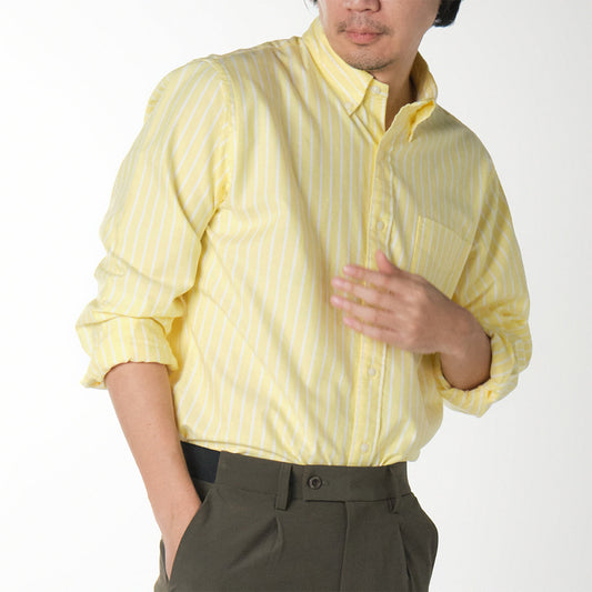 era-won Premium Quality เสื้อเชิ้ต คอปก Dress shirt Regular Shirt แขนยาว สี Yellow