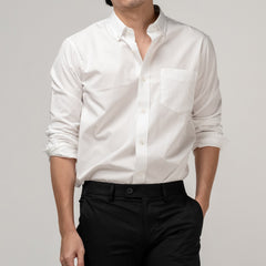 era-won Premium Quality เสื้อเชิ้ต ทรงปกติ Ultrafine Dress Shirt แขนยาว สี Double White (ป้ายใหม่)