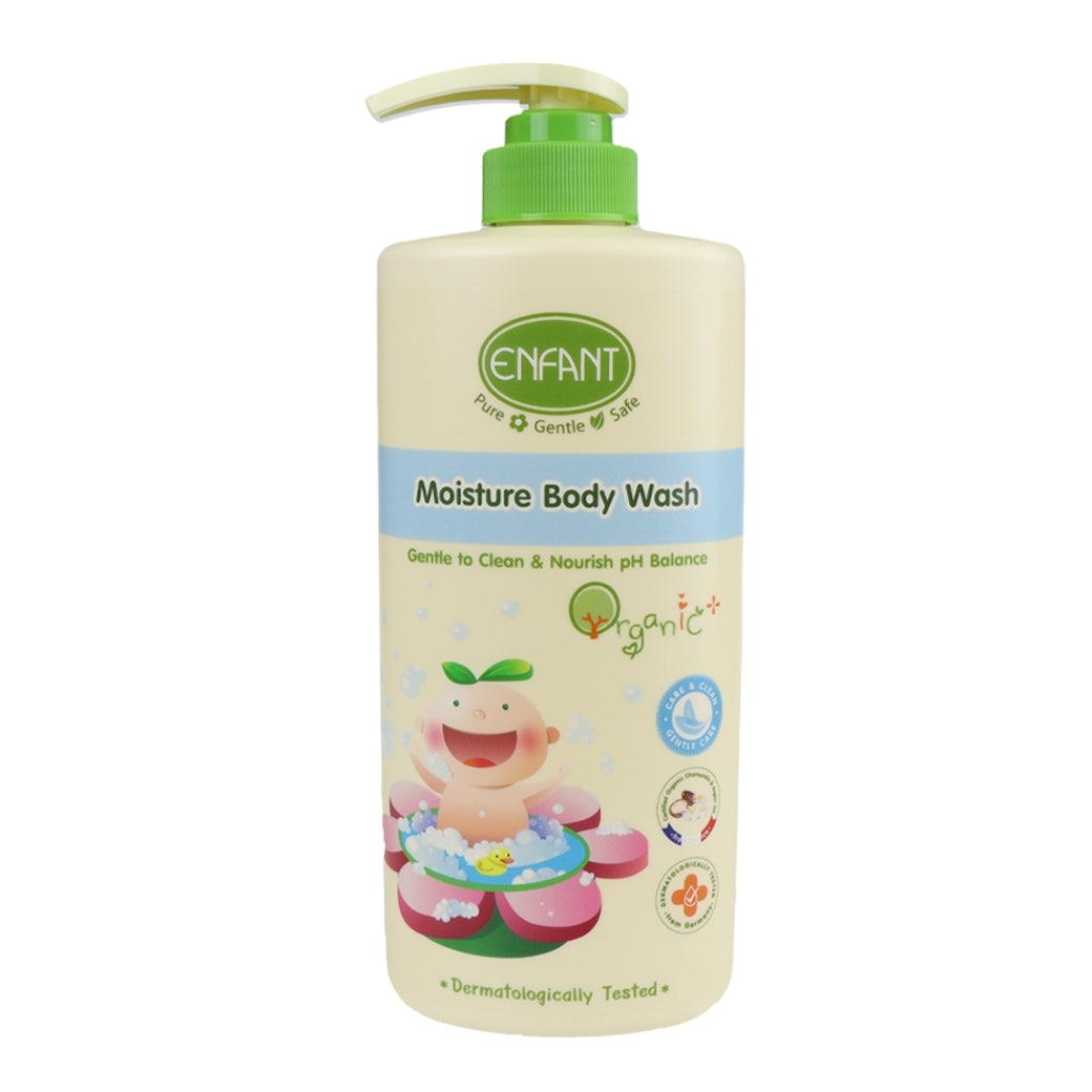 Enfant อองฟองต์ Organic Plus Moisture Body Wash ครีมอาบน้ำ สูตรน้ำนมวานิลา ใช้ได้ตั้งแต่เด็กแรกเกิด 500 ml.