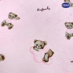 ENFANT อองฟองต์ ผ้ารองกันน้ำ Crytal Velvet (ผ้ากำมะหยี่นุ่ม) ลายน้องตุ๊กตาหมี น่ารัก สีฟ้า/สีชมพู