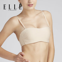 ELLE Lingerie Moulded Bra ยกทรงเกาะอก 1/2คัพ เต้าเรียบเสริมฟองน้ำถอดสายบ่าได้ - LB8534