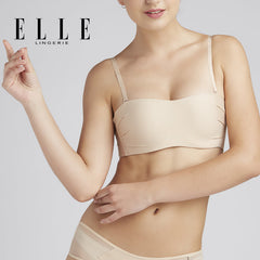 ELLE Lingerie Moulded Bra ยกทรงเกาะอก 1/2คัพ เต้าเรียบเสริมฟองน้ำถอดสายบ่าได้ - LB8534