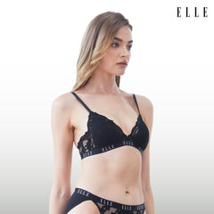 ELLE Lingerie Padded bra ยกทรงรูปแบบไม่มีโครงตกแต่งลูกไม้ - LB6719