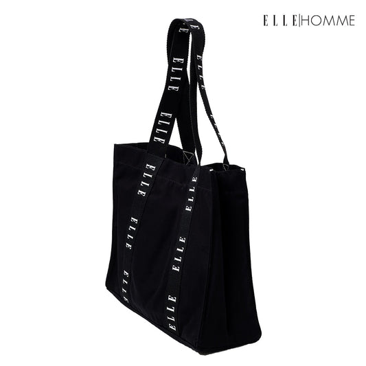 ELLE HOMME BAG กระเป๋าช้อปปิ้ง ผ้าแคนวาส เทปสายกระเป๋า สกรีนโลโก้ ELLE ตลอดแนว | H8H003