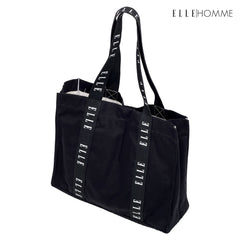 ELLE HOMME BAG กระเป๋าช้อปปิ้ง ผ้าแคนวาส เทปสายกระเป๋า สกรีนโลโก้ ELLE ตลอดแนว | H8H003