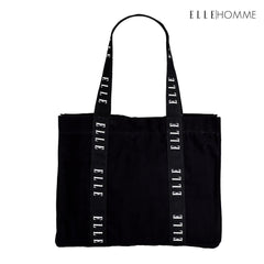 ELLE HOMME BAG กระเป๋าช้อปปิ้ง ผ้าแคนวาส เทปสายกระเป๋า สกรีนโลโก้ ELLE ตลอดแนว | H8H003