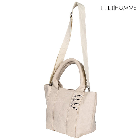 ELLE HOMME BAG กระเป๋า ผ้าแคนวาส เสริมสายสะพายข้างใบเล็ก เทปสายกระเป๋า สกรีนโลโก้ ELLE | H8H002