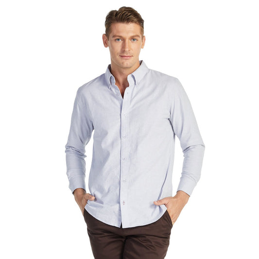 ELLE HOMME | เสื้อเชิ้ตแขนยาว คอปกเชิ้ต ทรง REGULAR สีเทา | W8B675