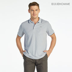 ELLE HOMME POLO | เสื้อยืดโปโลคอปก แขนสั้น สกรีนโลโก้ EH สวมใส่สบาย สีเทา | W8K903