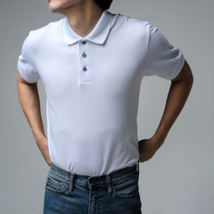 era-won เสื้อโปโลแขนสั้น ทรงสลิม Polo Shirt สี White