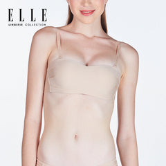 ELLE Lingerie Moulded Bra ยกทรงเกาะอก 1/2คัพ เต้าเรียบเสริมฟองน้ำถอดสายบ่าได้ - LB8534