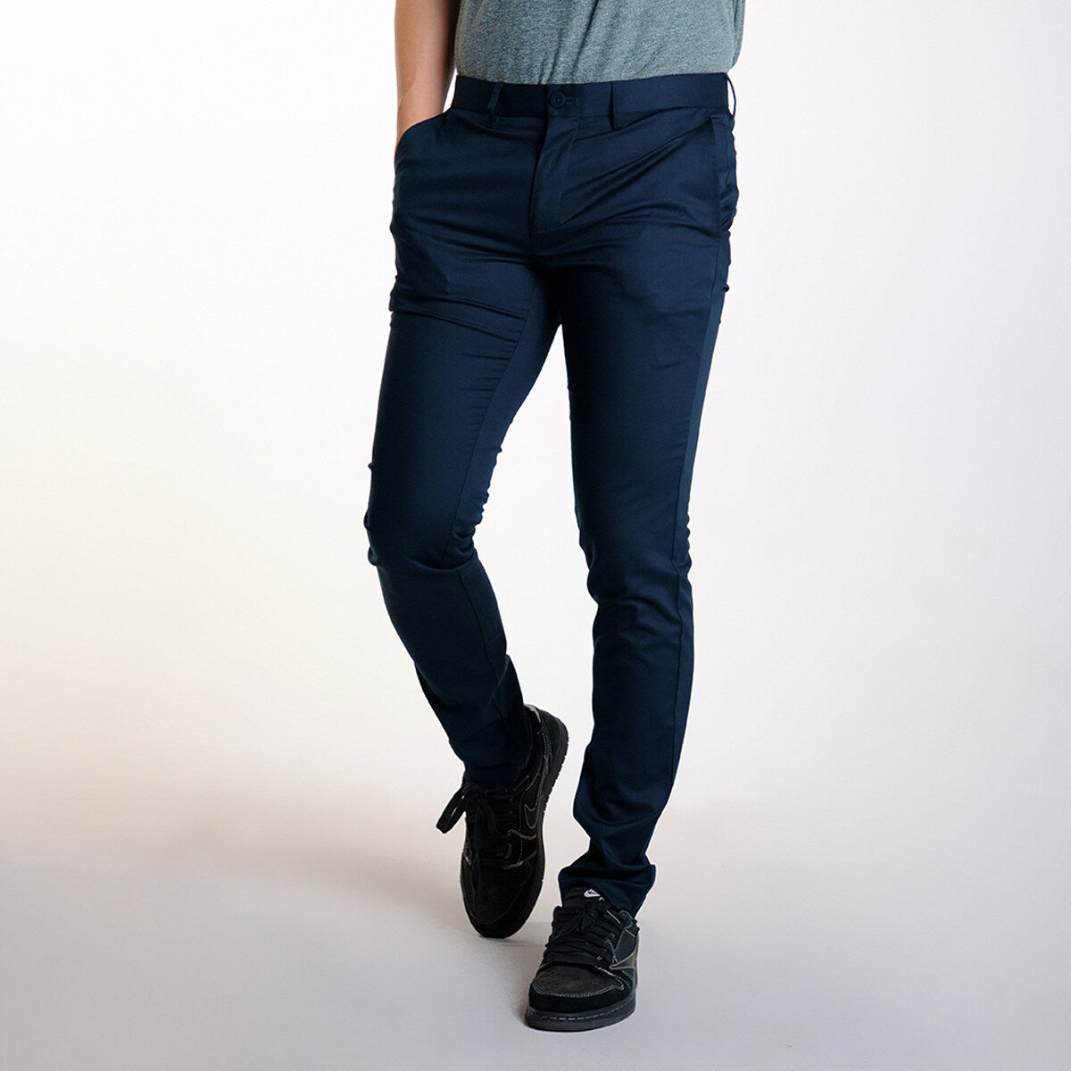 era-won กางเกงสแลคขายาว ทรงเดฟ รุ่น Lightweight Super Skinny สี Navy