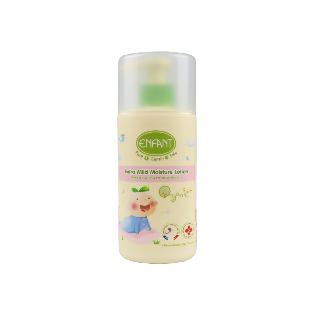 ENFANT (อองฟองต์) Organic Plus Extra Mild Moisture Lotion เอ็กตร้ามายด์ มอยซ์เจอร์โลชั่น สูตรอ่อนโยนต่อผิวบอบบาง 250 ml.