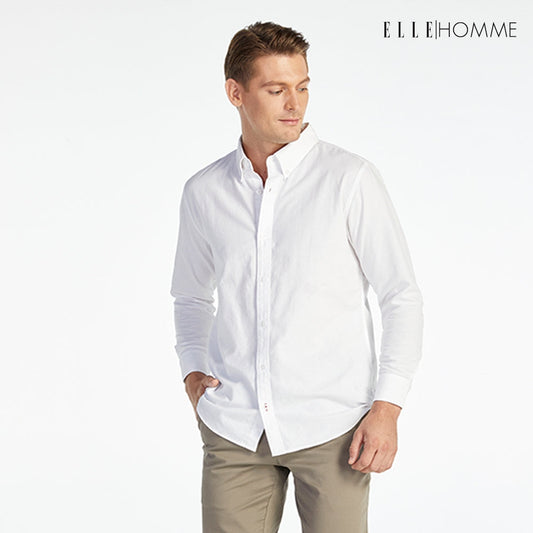 ELLE HOMME | เสื้อเชิ้ตแขนยาว คอปกเชิ้ต ทรง REGULAR สีขาว | W8B675