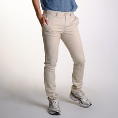 era-won กางเกงสแลคขายาว ทรงเดฟ รุ่น Lightweight Super Skinny สี Cream