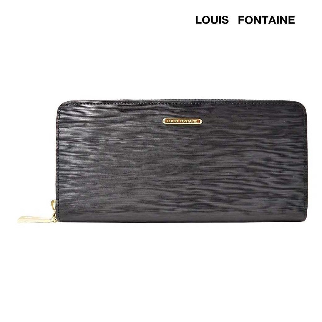 Louis Fontaine กระเป๋าสตางค์พับยาวซิปรอบ รุ่น GEMS - สีดำ ( LFW0017Z )