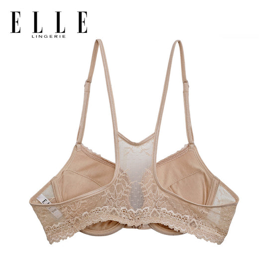 Elle Lingerie Front Hook Bra บราตะขอหน้า แต่งพลีทและผ้าลูกไม้ - LB7540