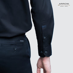 ARROW เสื้อเชิ้ต แอนตี้แบคทีเรีย แขนยาว ทรง SMART FIT สีดำ MACM714S3BSBL