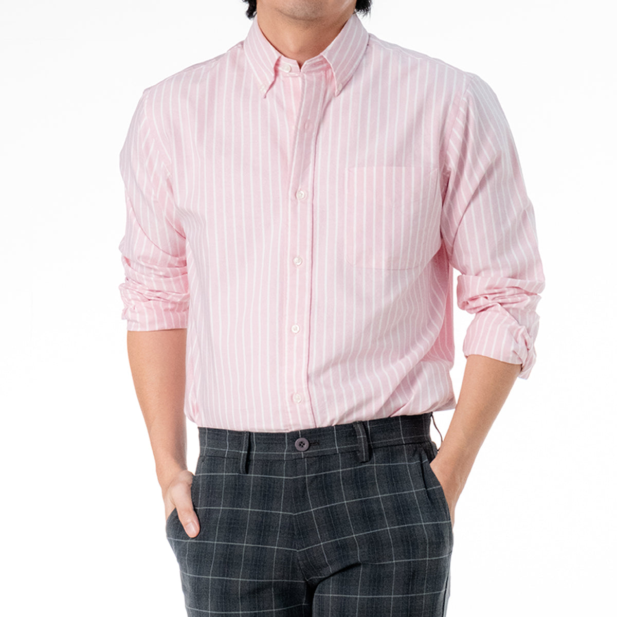 era-won เสื้อเชิ้ต รุ่น Oxford shirt Mercerizing สี PINK DEMON