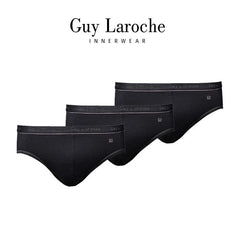 GUY LAROCHE กางเกงในชาย Pack 3 ชิ้น สีดำ ( Cotton + Spandex ) JUS4019R4BL