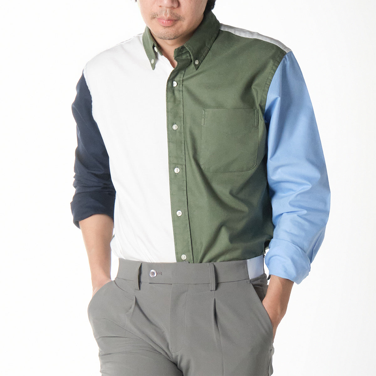 era-won Premium Quality เสื้อเชิ้ต คอปก Dress shirt Regular Shirt แขนยาว สี Multi-colors 09