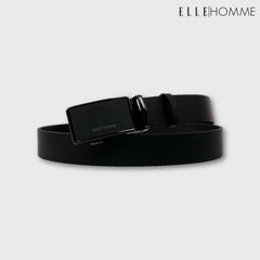 ELLE HOMME | เข็มขัดหนังวัวแท้ หนังนิ่ม หัวเข็มขัด Auto Lock สไตล์ Casual Business | H84006