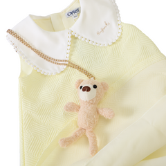 ENFANT (อองฟองต์) ชุดกระโปรงแขนกุด สำหรับเด็ก 3 เดือน - 6 ปีคอลเล็กชั่น Mini Luxe Bear ผ้าคอตตอน 100% สีเหลืองอ่อน