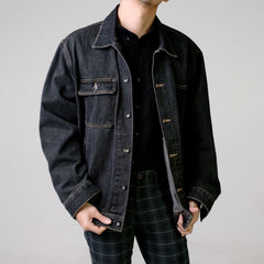 era-won เสื้อแจ็คเก็ต โอเวอร์ไซซ์ DENIM JACKET OVERSIZE สี Black Ghost