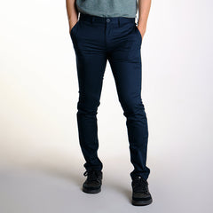 era-won กางเกงสแลคขายาว ทรงเดฟ รุ่น Lightweight Super Skinny สี Navy