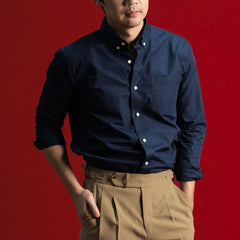 era-won Premium Quality เสื้อเชิ้ต ทรงปกติ คอปก Ultrafine Dress Shirt แขนยาว สี Double Blue (ป้ายใหม่)