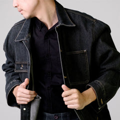 era-won เสื้อแจ็คเก็ต โอเวอร์ไซซ์ DENIM JACKET OVERSIZE สี Black Ghost