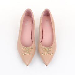 ELLE SHOES รองเท้าส้นเข็ม LAMB SKIN COMFY COLLECTION สีเบจ ELB002