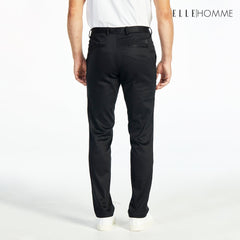 ELLE HOMME กางเกงชิโน่ ทรงสลิมฟิต ปักโลโก้ EH สีดำ W8L275