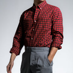 era-won เสื้อเชิ้ต ทรงปกติ แขนยาว รุ่น Dress Shirt สี Red tamiya (ดำแดง)