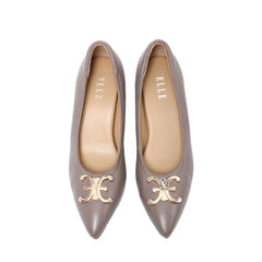 ELLE SHOES รองเท้าส้นเข็ม LAMB SKIN COMFY COLLECTION สีน้ำตาลอ่อน ELB002