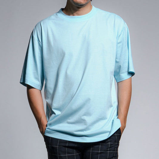 era-won เสื้อยืด Oversize T-Shirt สี Light Blue (คอชั้นเดียว)