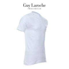 Guy Laroche เสื้อ T-Shirt ผ้า 100% Cotton คอวีเนื้อแน่นนุ่มสบาย รุ่น(JVV2401R4)