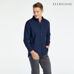 ELLE HOMME | เสื้อเชิ้ตแขนยาว คอปกเชิ้ต ทรง REGULAR สีกรมท่า | W8B675