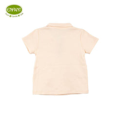 ENFANT อองฟองต์ ชุดเสื้อเชิ้ต+กางเกง สำหรับเด็กอายุ 3 เดือน - 2ปี คอลเลกชั่น หมีกางเต็นท์ ผ้าคอตออร์แกนิก สีครีม