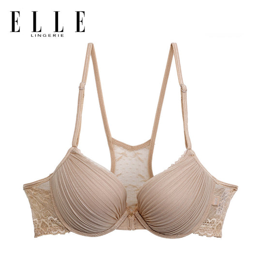 Elle Lingerie Front Hook Bra บราตะขอหน้า แต่งพลีทและผ้าลูกไม้ - LB7540