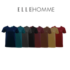 ELLE HOMME เสื้อยืด T-Shrit ชายคอกลม สีพื้นมีให้เลือก 8 สี (KVR1912R1)