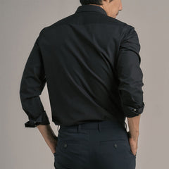 era-won เสื้อเชิ้ต ทรงปกติ Premium Quality Dress Shirt แขนยาว สี Black01