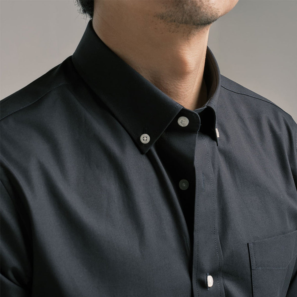 era-won เสื้อเชิ้ต ทรงปกติ Premium Quality Dress Shirt แขนยาว สี Black01