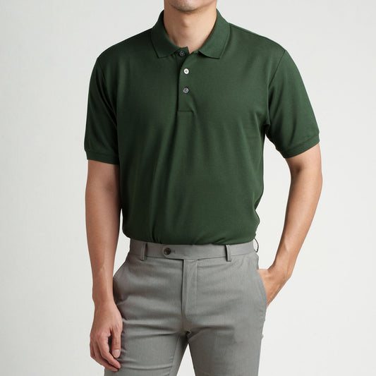 era-won เสื้อโปโล แขนสั้น ทรงสลิม Polo Shirt สี Tony Green